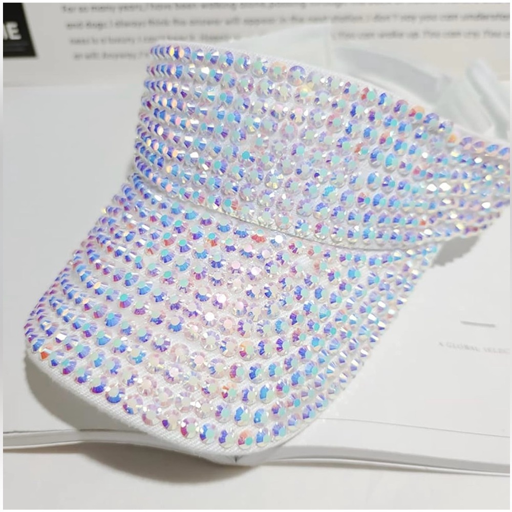 NEW Sparkling White Rhinestone Visor